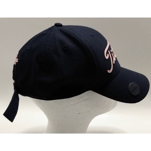 Titleist Golf Adjustable Hat Cap Front Rubber Logo Button Breathable Blue Pink - Picture 4 of 10